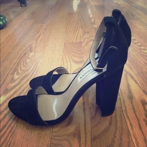 Steve Madden Black suede block heels size 8.5